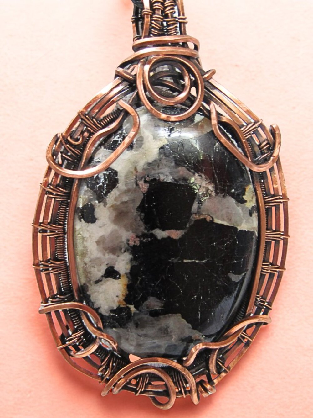 ✨ Handcrafted Tiffany Stone / Tiffany Jasper Copper Wire Wrapped Pendant
